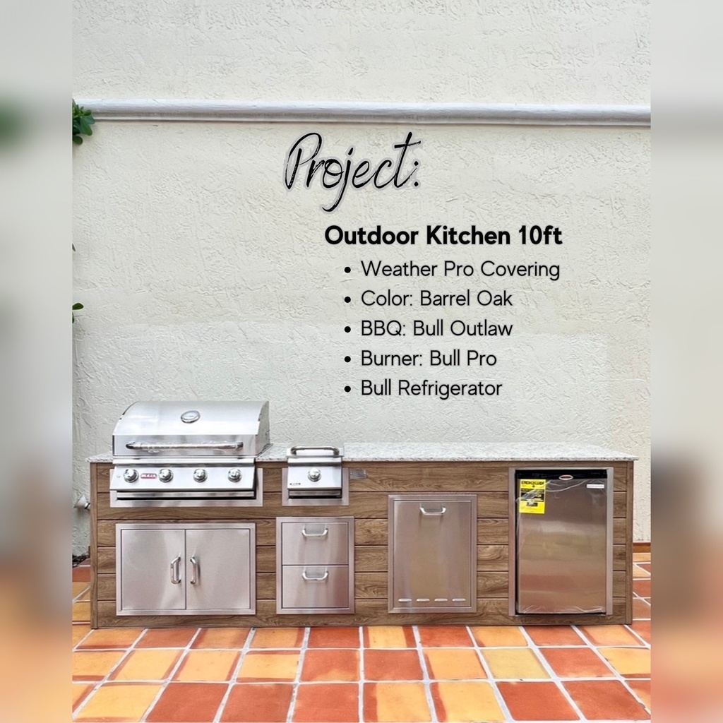 Perello Patio 10 ft Outdoor Kitchen · Bull Outlaw 30" · Weather Pro