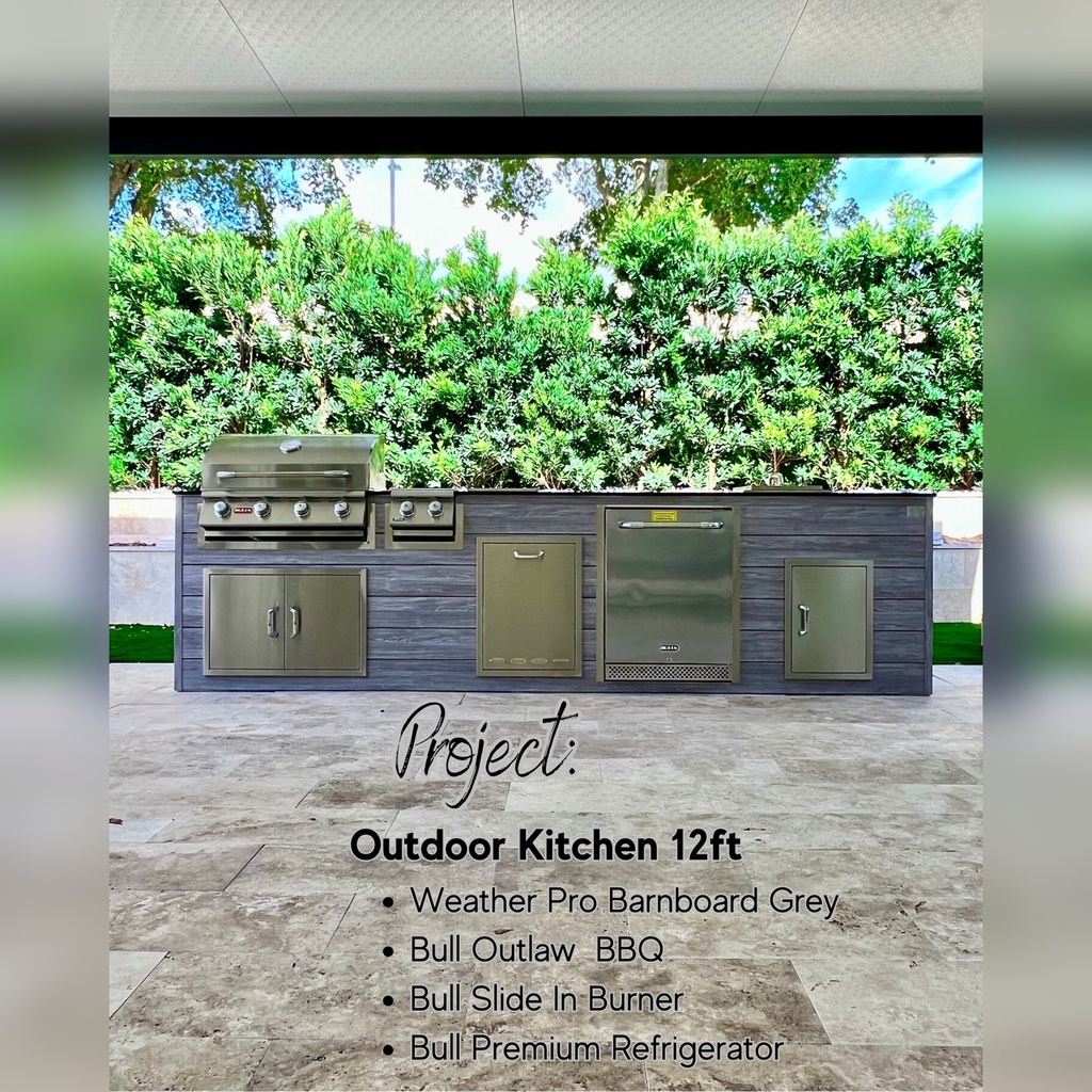 Perello Patio 12 ft Outdoor Kitchen · Bull Outlaw 30" · Weather Pro