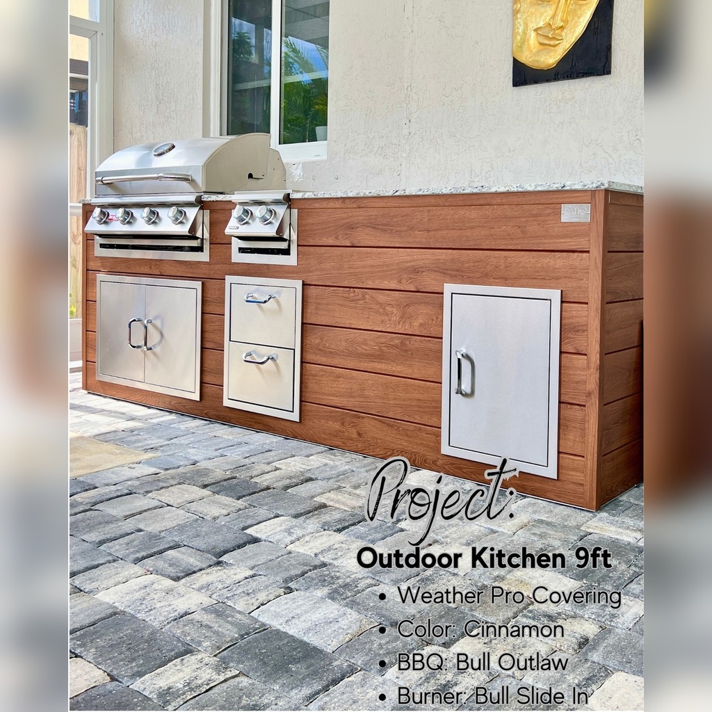 Perello Patio 9 ft Outdoor Kitchen · Bull Outlaw 30" · Weather Pro