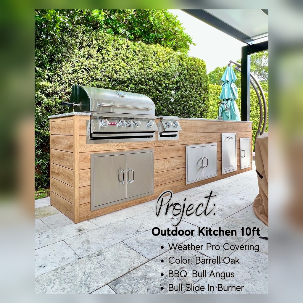 Outdoorkitchen 10 ft · Sunbleach Oak · Bull 30" Angus LP