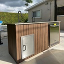 Outdoorkitchen 8 ft · Light Brown · Bull 18" Large Sink & Faucet Over Mount