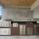 Outdoorkitchen 9 ft · Dark Brown · Bull 30" Outlaw LP