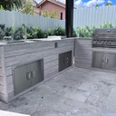Outdoorkitchen 14 ft · Barnboard Grey · Bull Angus 30-Inch 4-Burner Built-In Propane Gas Grill · L-Shape