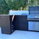 Outdoorkitchen 8 ft · Modern Walnut · Bull Steer Premium 25-Inch 3-Burner Built-In Propane Gas Grill · L-Shape
