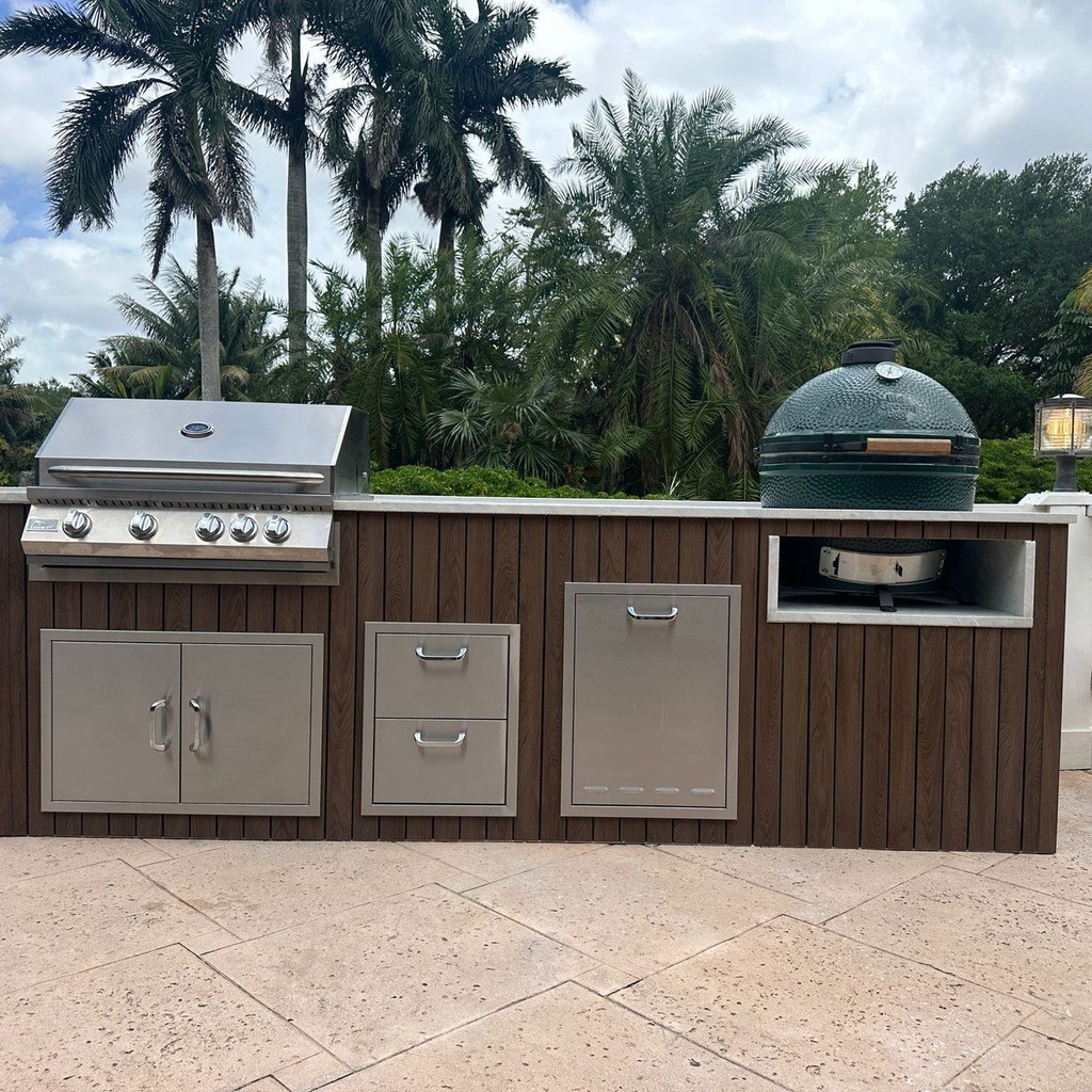 Outdoorkitchen 10 ft · Dark Brown · Big Green Egg MiniMax EGG