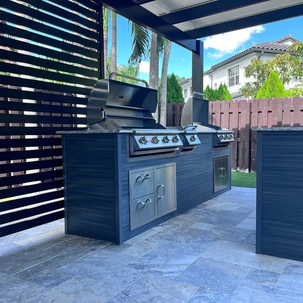 Outdoorkitchen 7 ft · Reveal 3 Charred Black · Bull Outlaw 30-Inch 4-Burner Built-In Propane Gas Grill