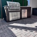Outdoorkitchen 7 ft · Modern Walnut · Bull Outlaw 30-Inch 4-Burner Built-In Propane Gas Grill