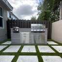Outdoorkitchen 7 ft · Barnboard Grey · Bull Outlaw 30-Inch 4-Burner Built-In Propane Gas Grill