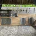 Outdoorkitchen 8 ft · Sunbleach Oak · Bull Outlaw 30-Inch 4-Burner Built-In Propane Gas Grill