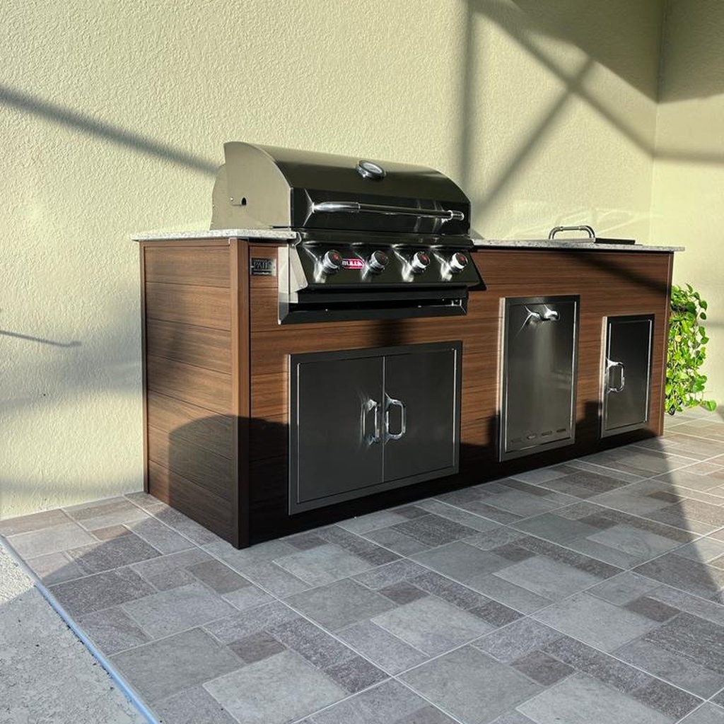 Outdoorkitchen 7 ft · Barrel Oak · Bull Outlaw 30-Inch 4-Burner Built-In Propane Gas Grill