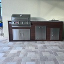 Outdoorkitchen 7 ft · Cinnamon Walnut · Bull Outlaw 30-Inch 4-Burner Built-In Propane Gas Grill