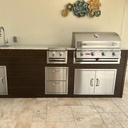 Outdoorkitchen 8 ft · Modern Walnut · Bull Outlaw 30-Inch 4-Burner Built-In Propane Gas Grill