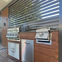 Outdoorkitchen 7 ft · Cinnamon Walnut · Bull Outlaw 30-Inch 4-Burner Built-In Propane Gas Grill