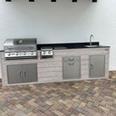 Outdoorkitchen 9 ft · Beachwood Grey · Bull Outlaw 30-Inch 4-Burner Built-In Propane Gas Grill