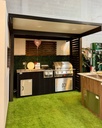 Perello Patio 8 ft Outdoor Kitchen + 9 ft Pergola · Bull Outlaw 30"