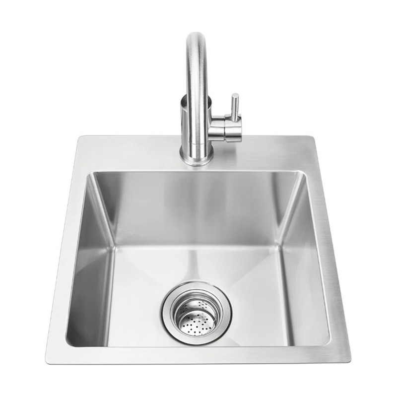 [12516] Bull 15-Inch Small Stainless Steel Sink & Faucet Kit - Over Mount