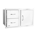 Bull 30-Inch Stainless Steel Access Door & Double Drawer Combo W/ Reveal