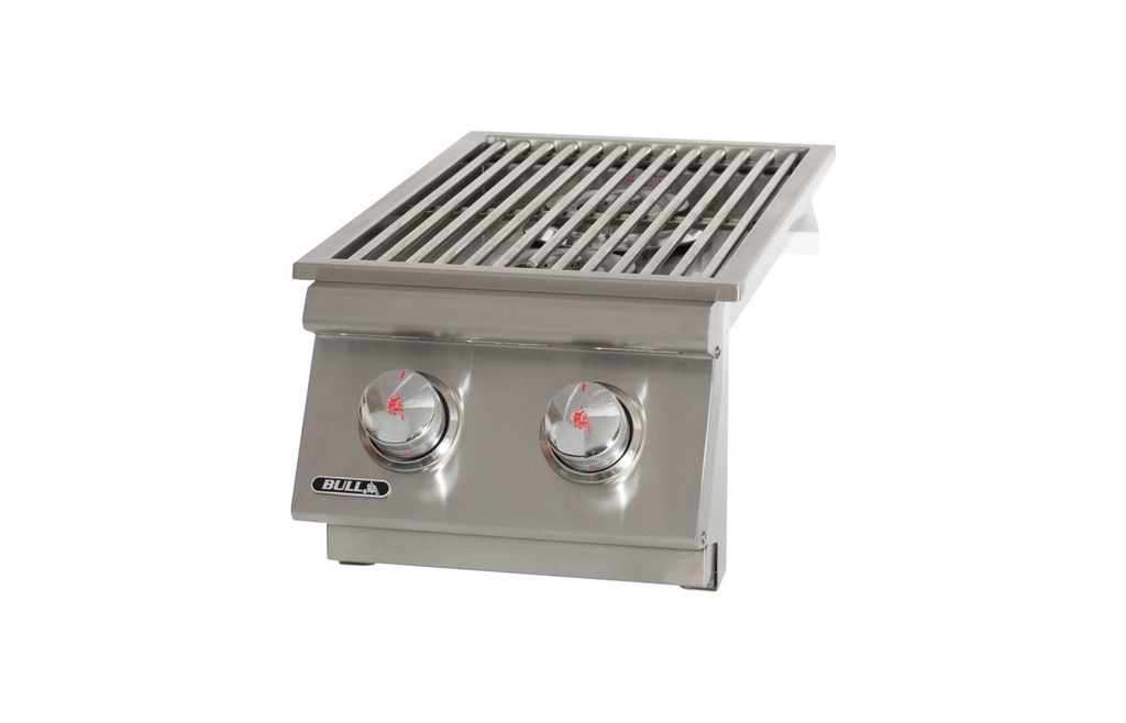 [30009] Bull Built-In Natural Gas Double Side Burner W/ Stainless Steel Lid